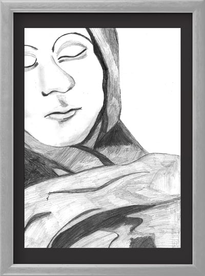Globecollege-beeldendevorming-kunst-portrait-11 Globe art - portret black & white