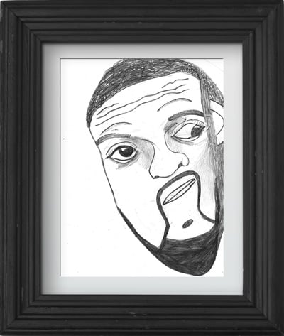 Globe art - portret black & white