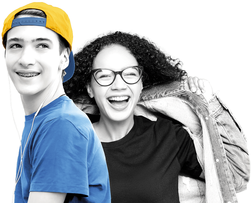 Twee leerlingen van het Globe College