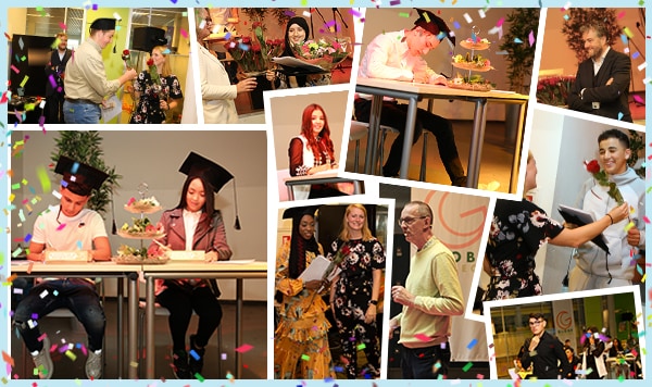 Diploma-uitreiking 1 Geslaagd, examenuitreiking op het globe college