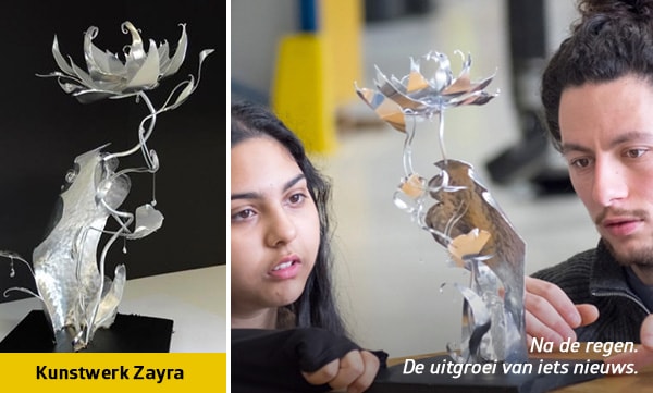 Feest van de techniek 4 Zayra winnaar kunstwerk maliebaan